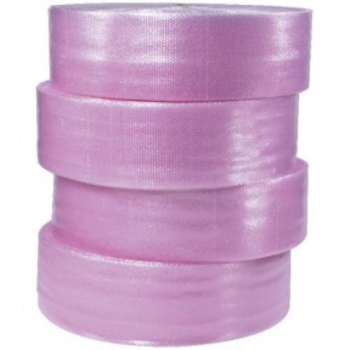 12" x 375` - 5/16" Pink Anti-Static Industrial Bubble Wrap  (Perforated)