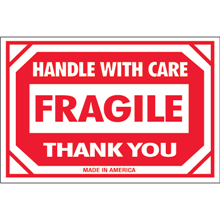 2" x 3" - Fragile Handle with Care Labels