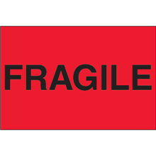 2" x 3" - Fragile Labels (Red)