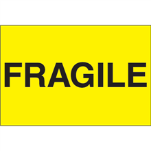 2" x 3" - Fragile Labels (Yellow)