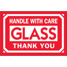 2" x 3" - Glass Handle with Care Thank You Labels