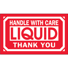 3" x 5" - Handle with Care Liquid Thank You Labels