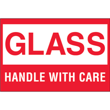 2" x 3" - Glass Handle with Care Labels