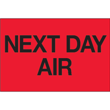 2 x 3" Next Day Air (Flourescent Red) Labels