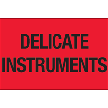 2 x 3" Delicate Instruments (Flourescent Red) Labels