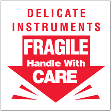 3" x 3" - Delicate Instruments Fragile Labels