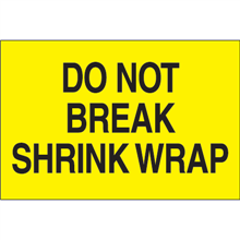 2" x 3" - Do Not Break Shrink Wrap Labels (Yellow)-0