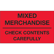 3 x 5" - Mixed Merchandise Check Contents Labels