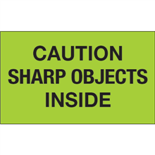 3" x 5" - Caution Sharp Objects Labels