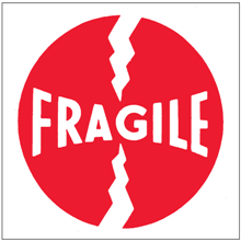4" x 4" - Fragile Labels
