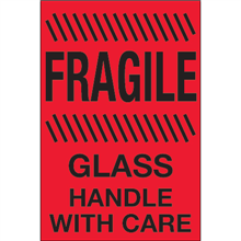 4" x 6"  - Fragile Glass Handle With Care Labels