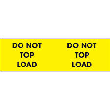 3" x 10" - Do Not Top Load Labels (Yellow)