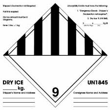 6" X 6" - Shippers Declaration Dry Ice Labels