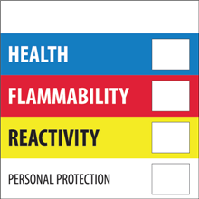 4" x 4" - Health Flammability Labels