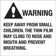 2" x 2" - Suffocation Warning Labels