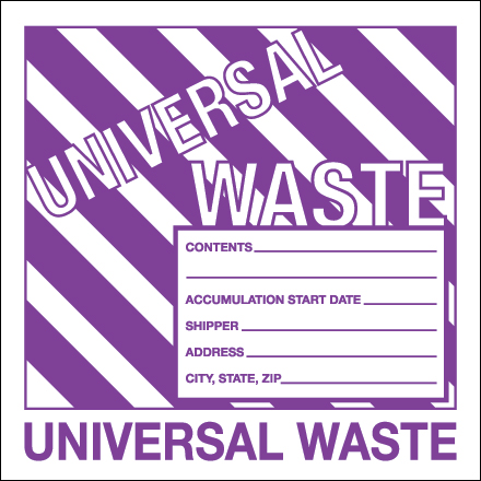 6" x 6" - Universal Waste Labels