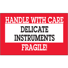 3" x 5" - Handle with Care Delicate Instruments Labels