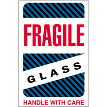 4" x 6" - Fragile Glass with Stripes Labels-0