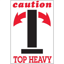 4" x 6" - Caution Top Heavy Labels