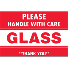 2" x 3" - Please Handle with Care Glass Labels