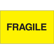3" x 5" - Fragile Labels (Yellow)