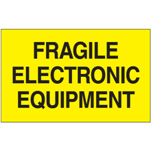 3" x 5"  - Fragile Electronic Equipment Labels