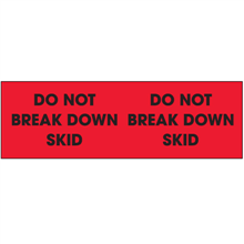 3" x 10" - Do Not Break Down Skid Labels (Red)