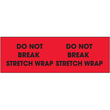 3" x 10" - Do Not Break Stretch Wrap Labels (Red)