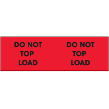 3" x 10" - Do Not Top Load Labels (Red)