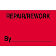 3" x 5" - Repair Rework By Labels