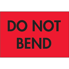 2 x 3" Do Not Bend (Flourescent Red) Labels