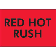 2 x 3" Red Hot Rush (Flourescent Red) Labels