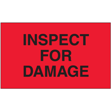 3" x 5" - Inspect for Damage Labels