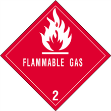 4" x 4" - Flammable Gas 2 Labels