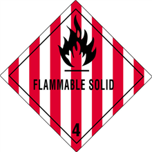 4" x 4" - Flammable Solid 4 Labels-0