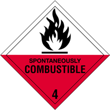 4" x 4" - Spontaneously Combustible 4 Labels