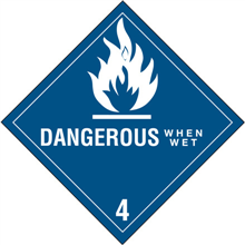 4" x 4" - Dangerous When Wet 4 Labels-0