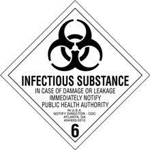 4" x 4" - Infectious Substance 6 Labels