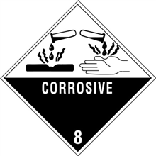 4" x 4" - Corrosive 8 Labels