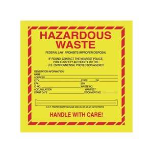 6" x 6" - Standard Hazardous Waste Labels