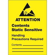 1-3/4" x 2-1/2" - Contents Static Sensitive Labels