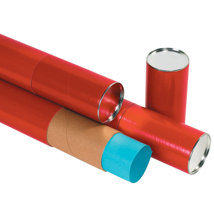 3 x 42" Telescoping Mailing Tubes - RED