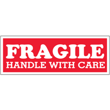 1-1/2" x 4" - Fragile Handle with Care Labels