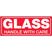 1-1/2" x 4" - Glass Handle with Care Labels