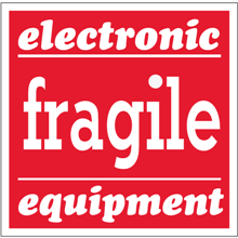 4" x 4" - Fragile Electronic Equipment Labels-0