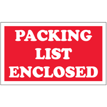 3" x 5"  - Packing List Enclosed Labels