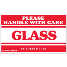 3" x 5" - Please Handle with Care Glass Labels