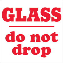 4" x 4" -  Glass Do Not Drop Labels