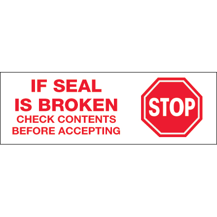 2" X 55 yds. - Printed Tape (Stop if Seal is Broken)-0