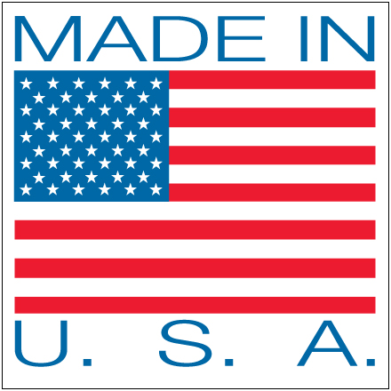 4 x 4" "Made in the U.S.A." (Flag) Labels